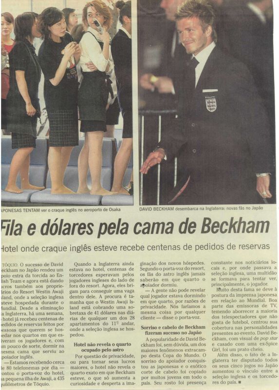 Read more about the article Fila e dólares pela cama de Beckham
