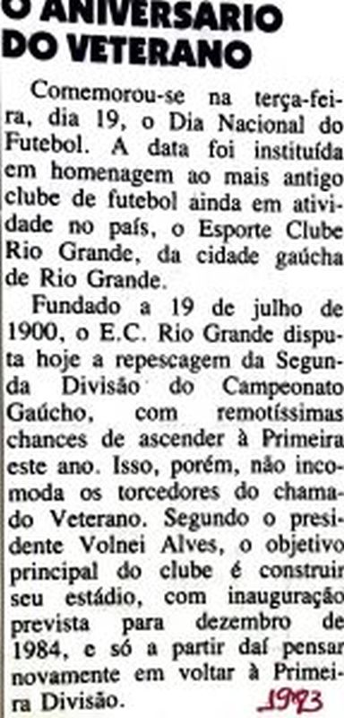 Read more about the article Esporte clube Rio Grande, RS