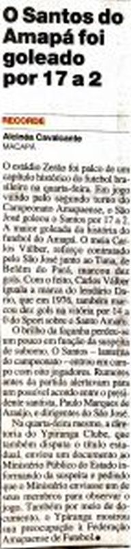 Read more about the article O Santos do Amapá foi goleado por 17 a 2