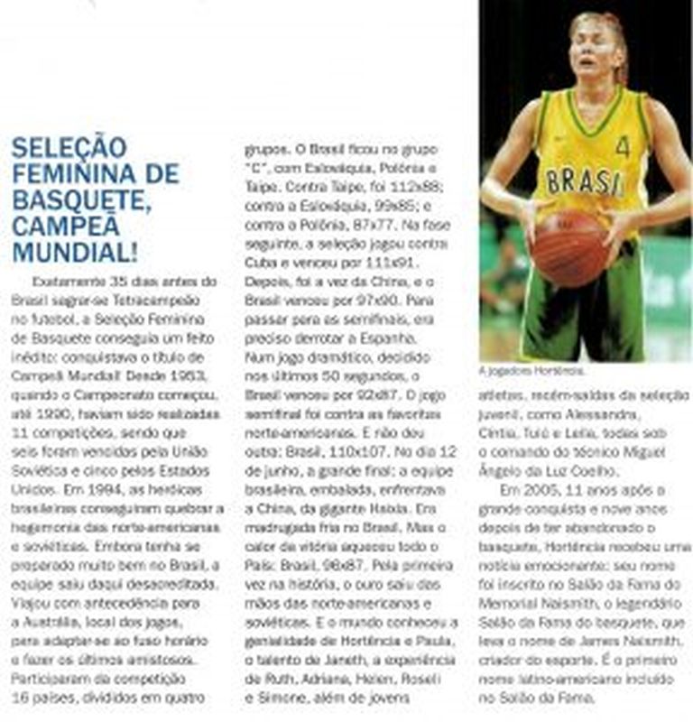 Leia mais sobre o artigo Seleção feminina de basquete, campeã mundial!