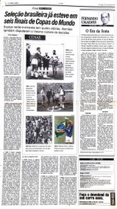 Read more about the article Seleção brasileira já esteve em seis finais de Copa do Mundo