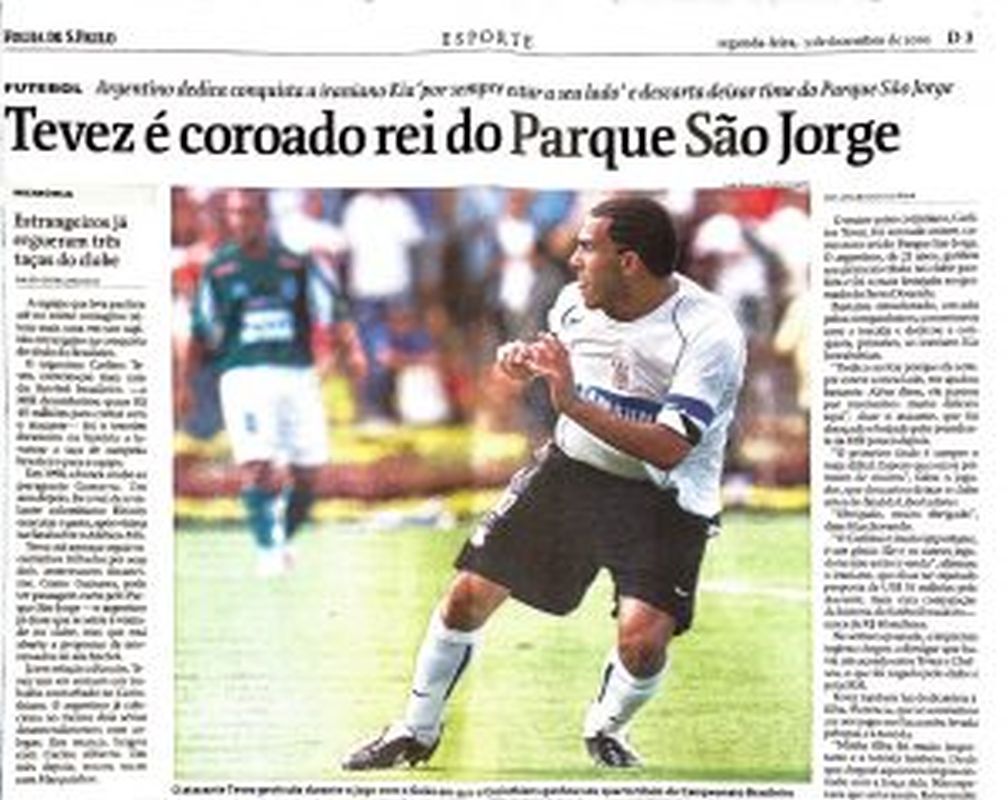 Leia mais sobre o artigo Tevez é coroado rei do Parque São Jorge