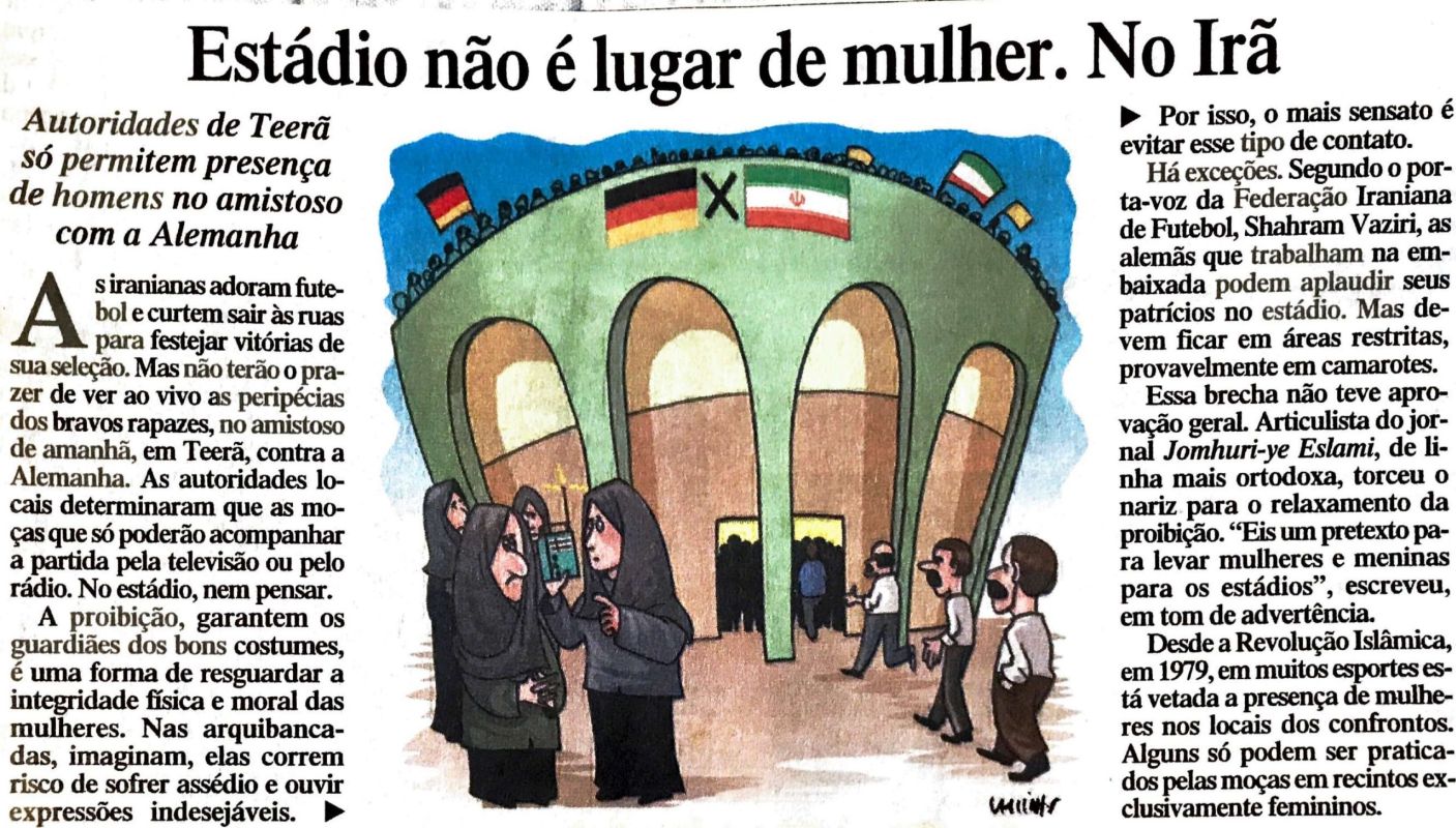 Read more about the article Estádio não é lugar de mulher. No Irã