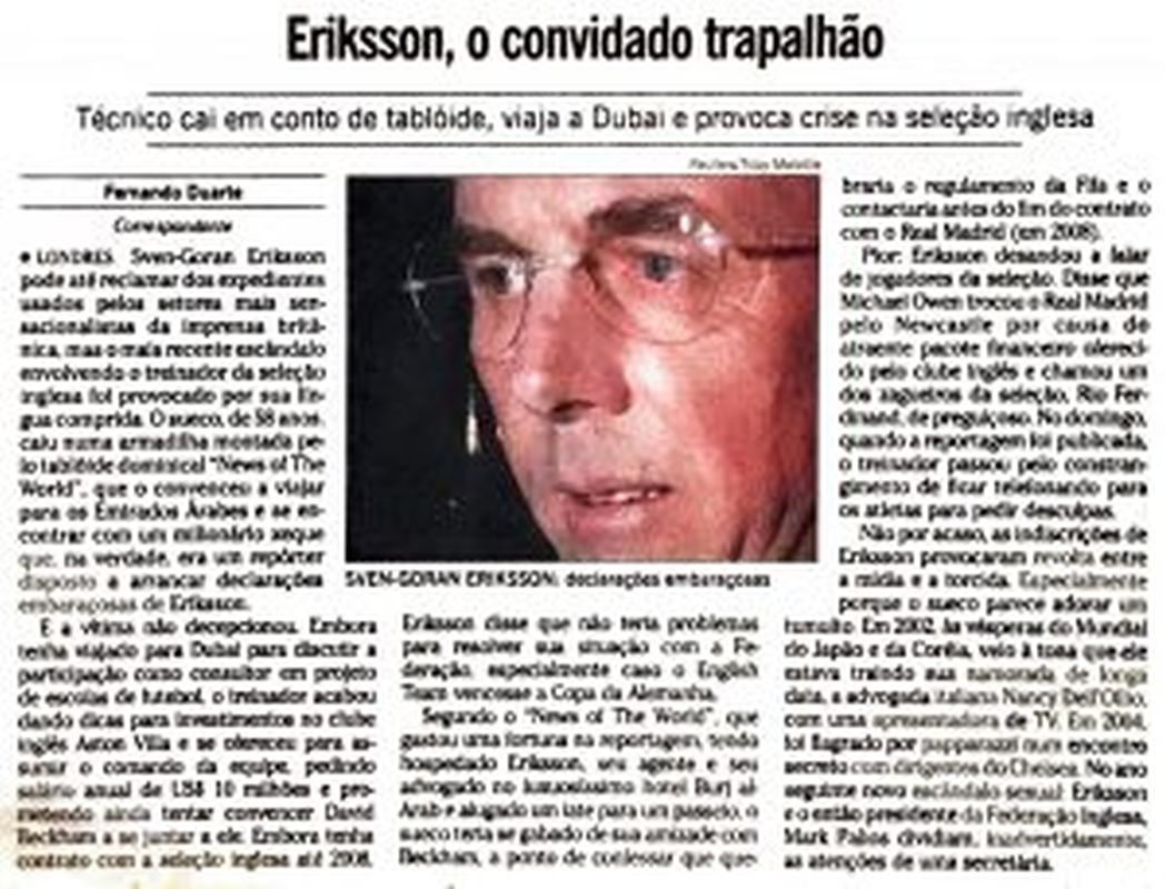 Leia mais sobre o artigo Erikson, o convidado trapalhão