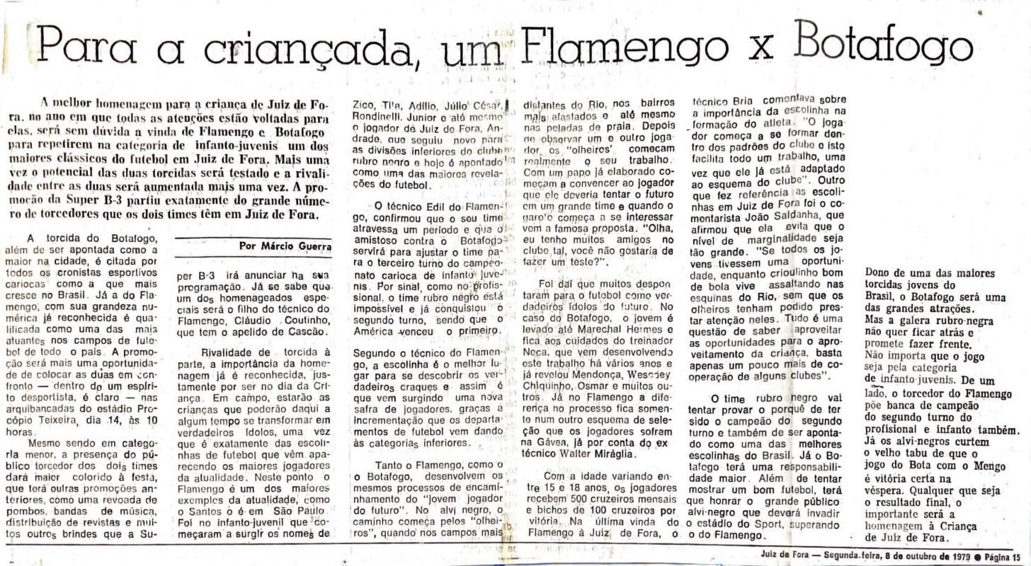 Read more about the article Para a criançada, um Flamengo x Botafogo