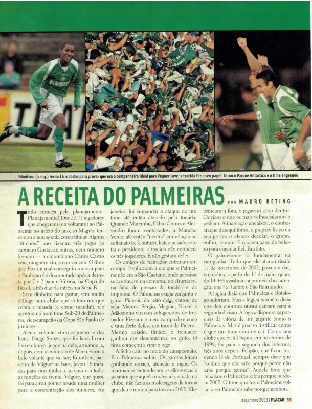 Read more about the article A receita do Palmeiras