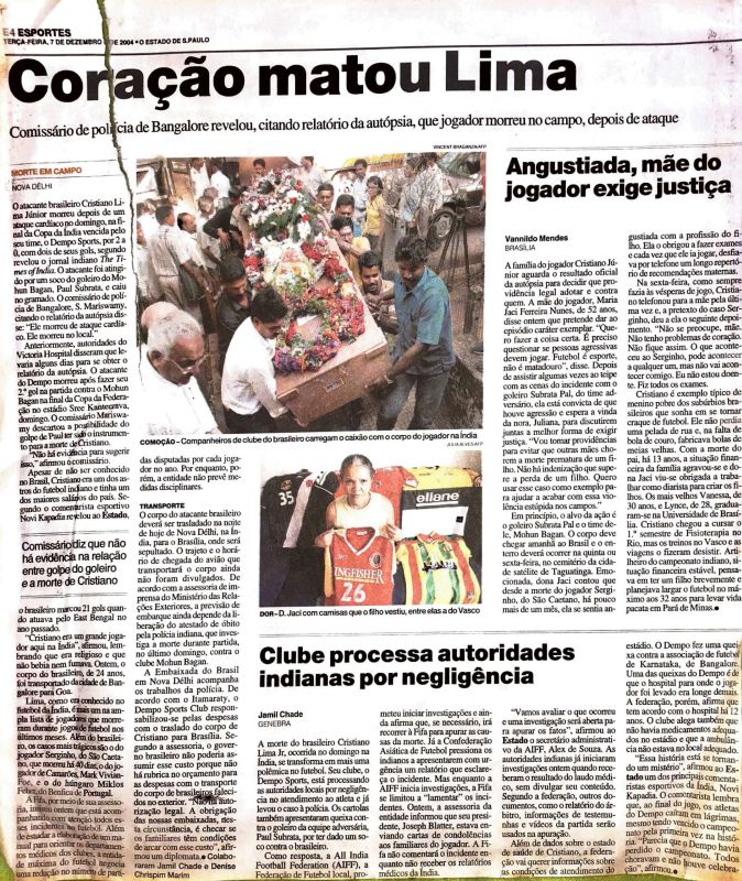 Read more about the article Coração matou Lima