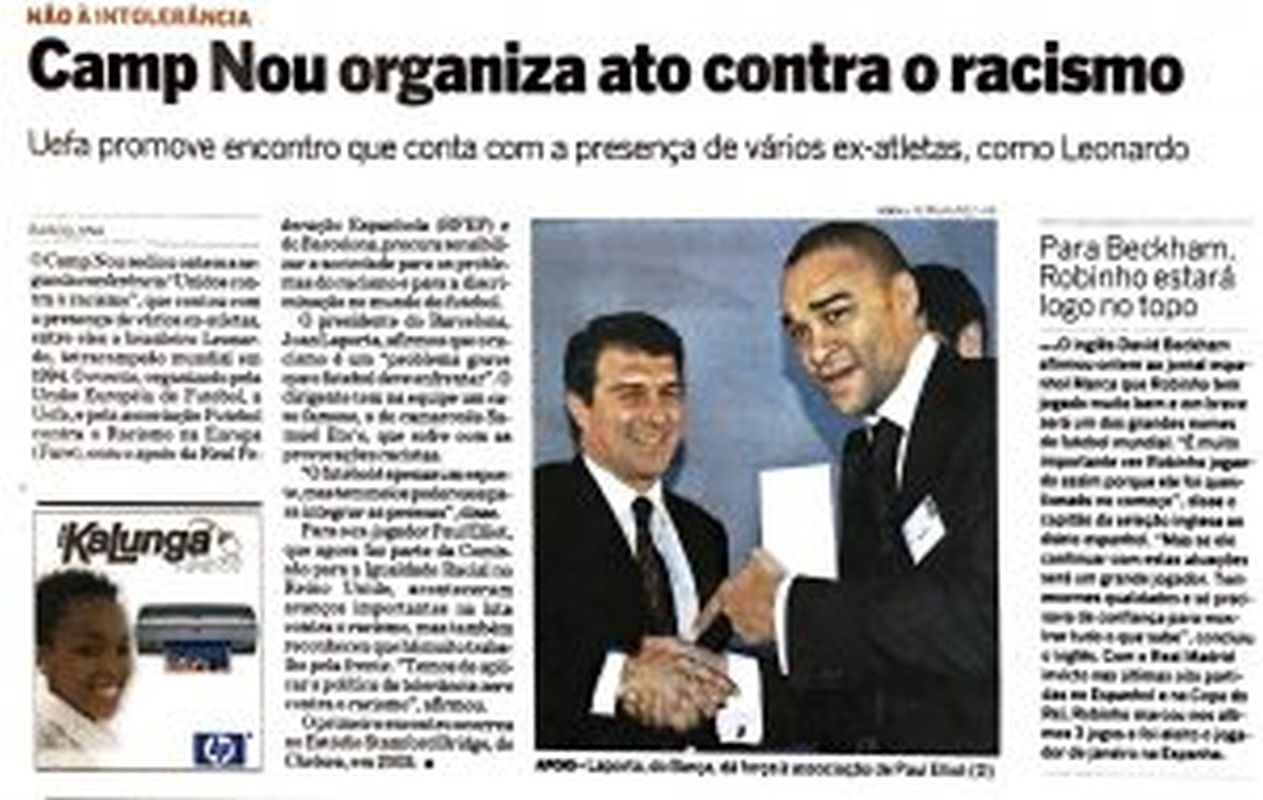 Read more about the article Camp Nou organiza ato contra o racismo