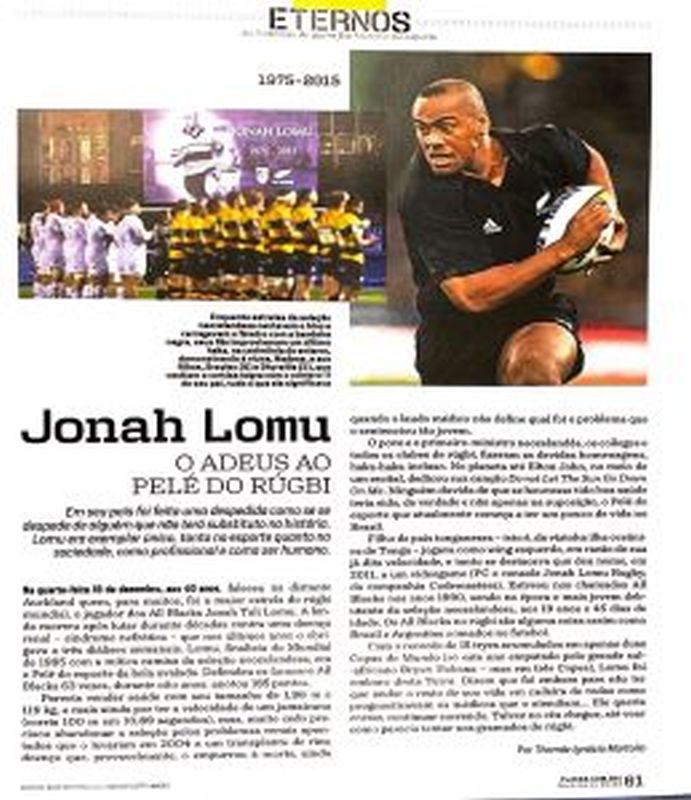 Leia mais sobre o artigo Jonah Lomu – Rugbi