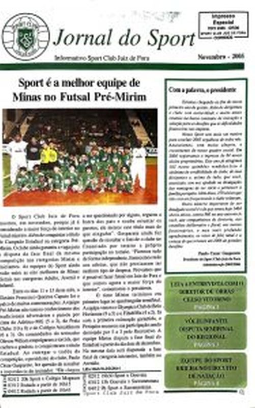 Leia mais sobre o artigo Jornal do Sport, novembro de 2005